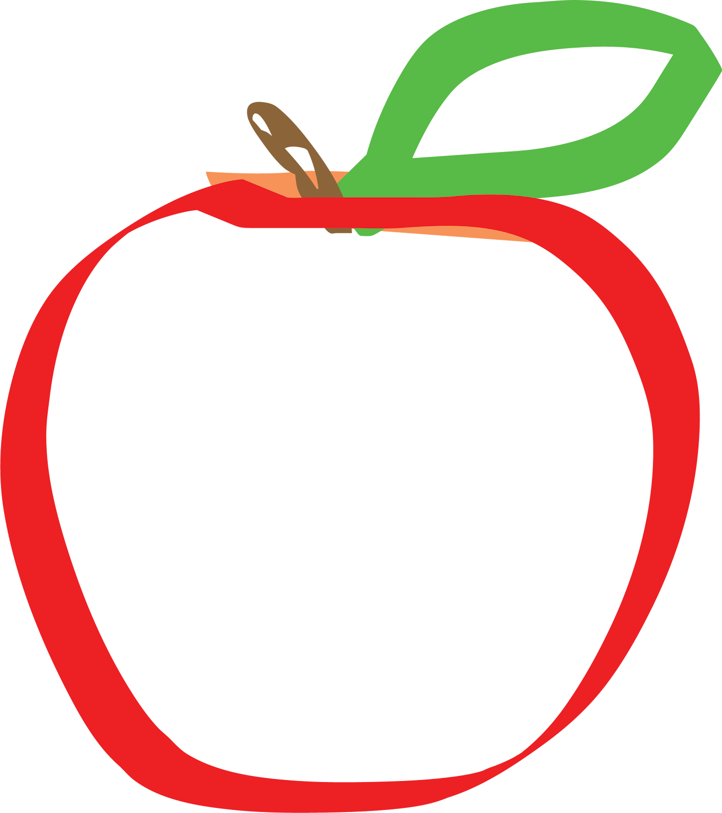 drawing of the outline of an apple